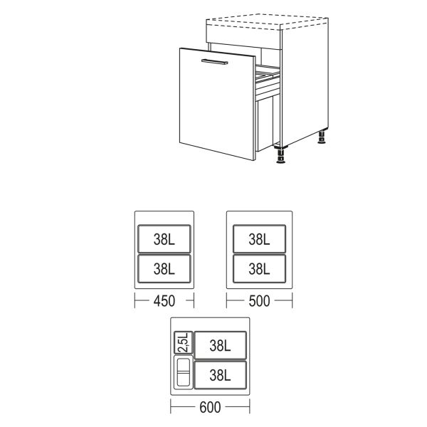 Nobilia Küchen Unterschrank UASL-EC60-M