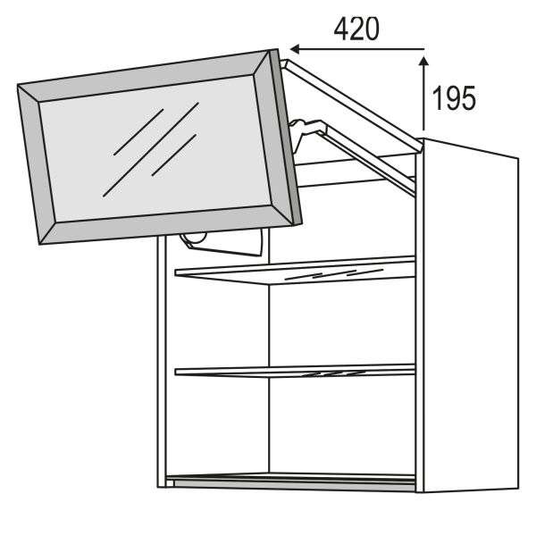 Nobilia Küchen Glas-Hängeschrank WFLSQ80-1