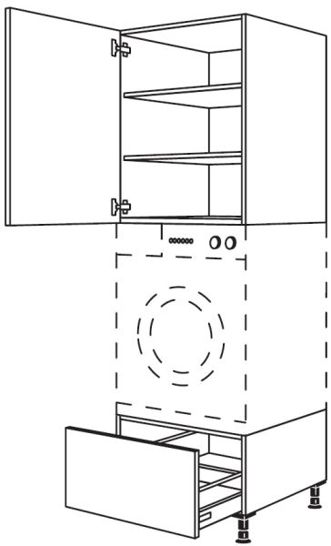 Nobilia Küchen Geräte-Hochschrank für Waschmaschine GWST60-1X