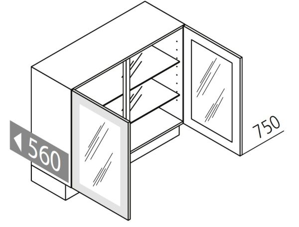 Nolte Küchen Glas-Unterschrank UDDDF80-75-50