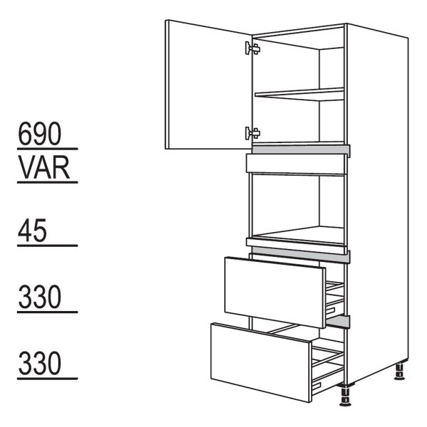 Nobilia Küchen Geräte-Hochschrank für Kühlschrank GD158-3