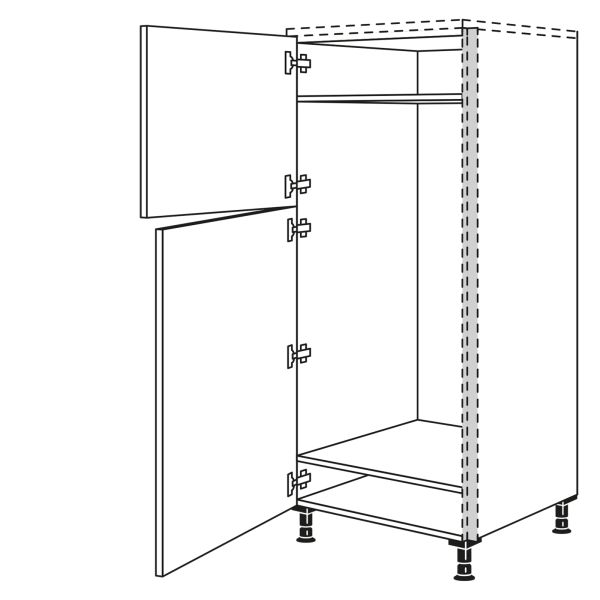 Nobilia Küchen LINE N Geräte-Hochschrank für Kühlschrank NGS123-X