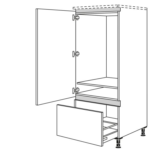 Nobilia Küchen LINE N Geräte-Hochschrank für Kühlschrank NG88A-X