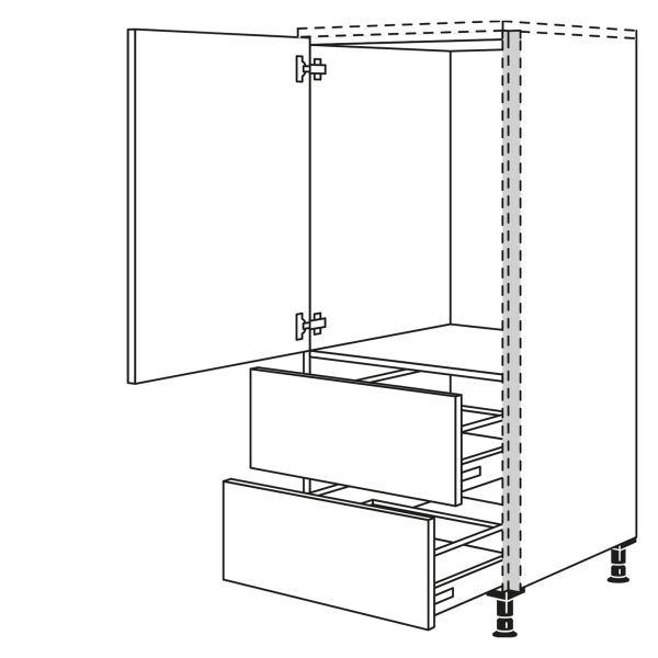 Nobilia Küchen LINE N Geräte-Hochschrank für Kühlschrank NGS882A