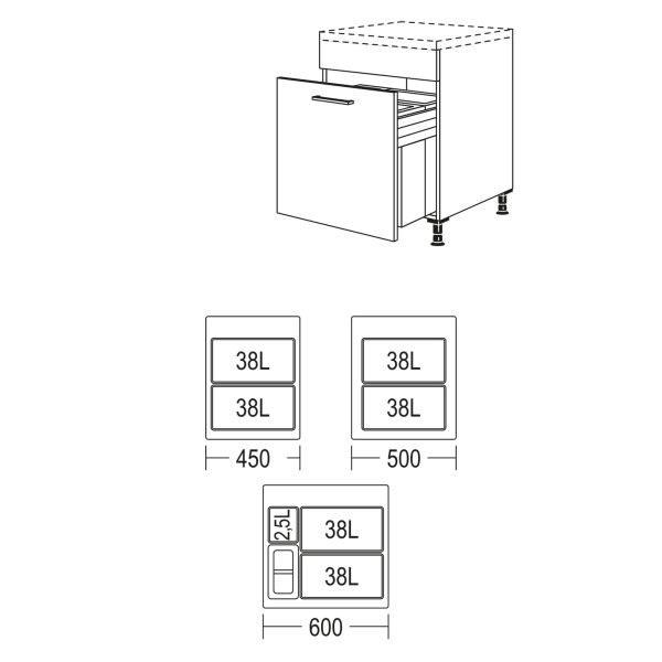 Nobilia Küchen Unterschrank UASL-EC60-X