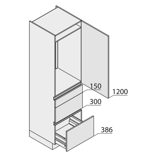 Nolte Küchen MatrixArt Geräte-Hochschrank für Kühlschrank YGKAS210-103-U9