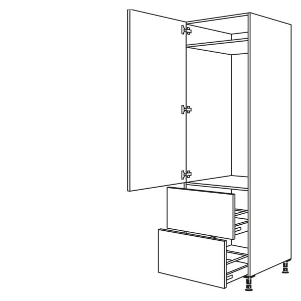 Nobilia Küchen Geräte-Hochschrank für Kühlschrank GD1232A-3
