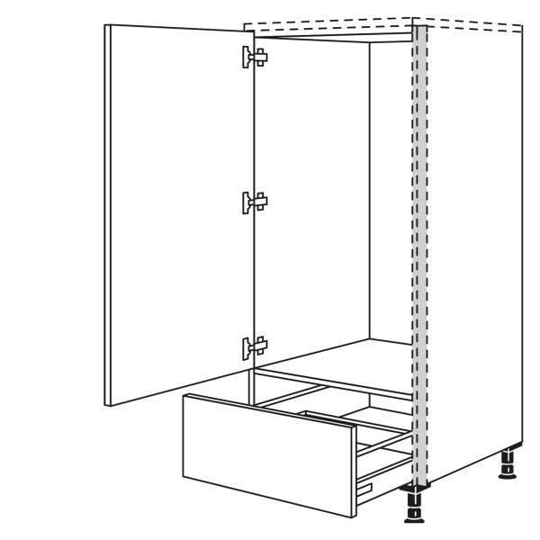 Nobilia Küchen LINE N Geräte-Hochschrank für Kühlschrank NGS123A