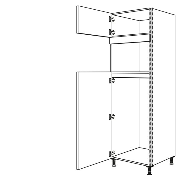 Nobilia Küchen LINE N Geräte-Hochschrank für Kühlschrank NGS123M-3