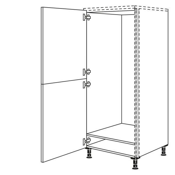 Nobilia Küchen LINE N Geräte-Hochschrank für Kühlschrank NGDS140-X