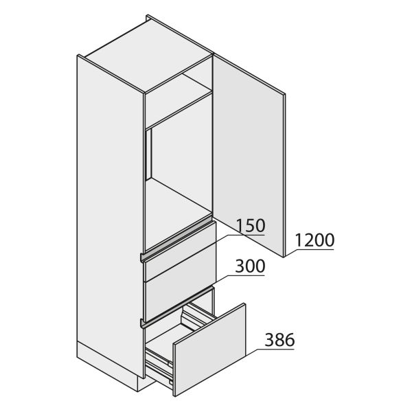 Nolte Küchen MatrixArt Geräte-Hochschrank für Kühlschrank YGKAS210-88-U9