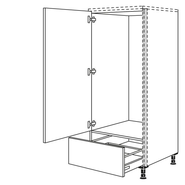Nobilia Küchen LINE N Geräte-Hochschrank für Kühlschrank NGS123A-X