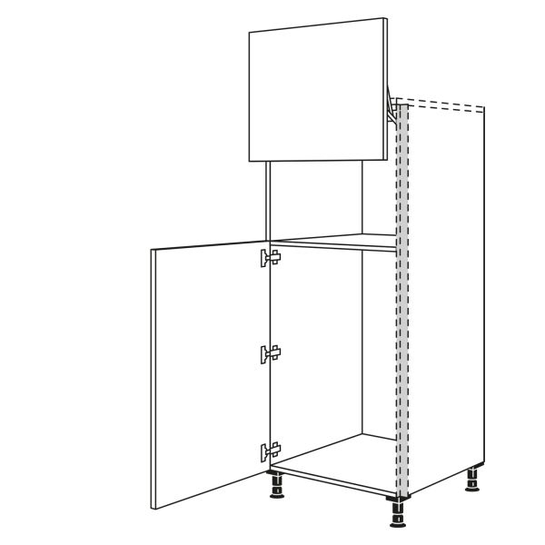 Nobilia Küchen LINE N Geräte-Hochschrank für Kühlschrank NGS88L-X