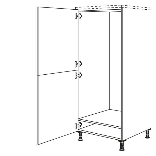 Nobilia Küchen Geräte-Hochschrank für Kühlschrank GD140-X