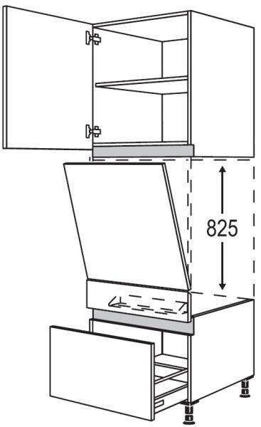 Nobilia Küchen LINE N Geräte-Hochschrank für Geschirrspüler NGGSP60-1X