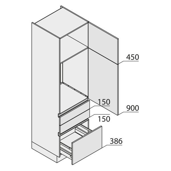 Nolte Küchen MatrixArt Geräte-Hochschrank für Kühlschrank YGKAS210-88