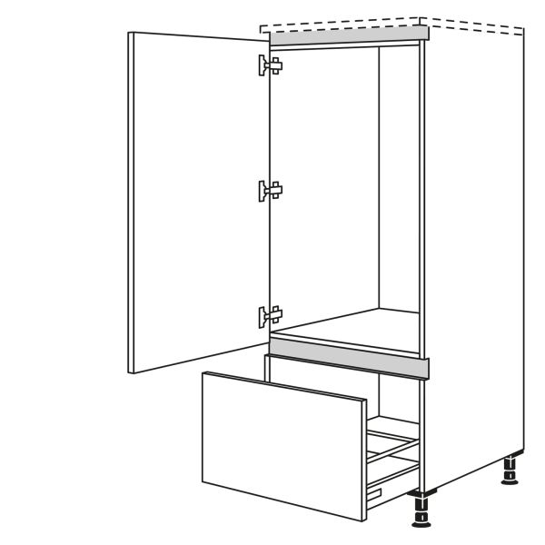 Nobilia Küchen LINE N Geräte-Hochschrank für Kühlschrank NGA103-X