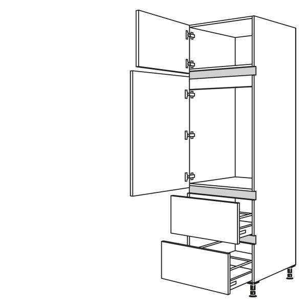 Nobilia Küchen LINE N Geräte-Hochschrank für Kühlschrank NGT123-3
