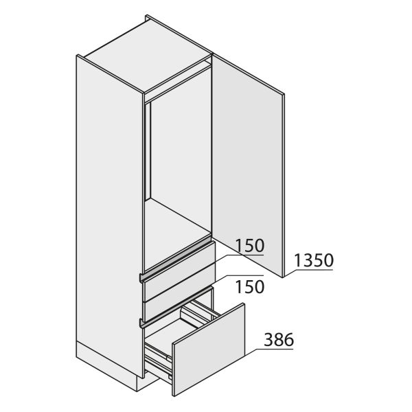 Nolte Küchen MatrixArt Geräte-Hochschrank für Kühlschrank YGKAS210-123