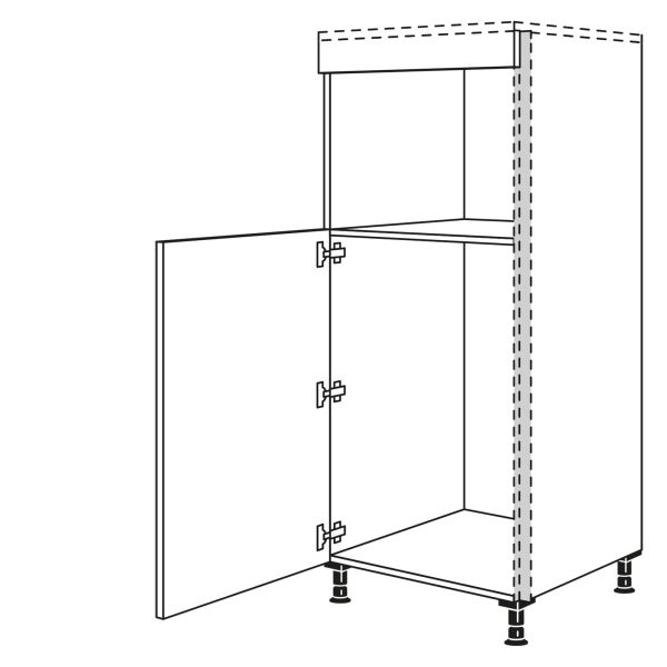 Nobilia Küchen LINE N Geräte-Hochschrank für Kühlschrank NGSDK88-X