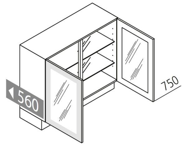 Nolte Küchen Glas-Unterschrank UDDDS80-75-50