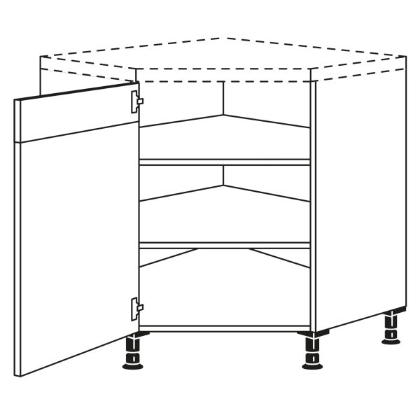 Nobilia Küchen Diagonal-Unterschrank UE80-X