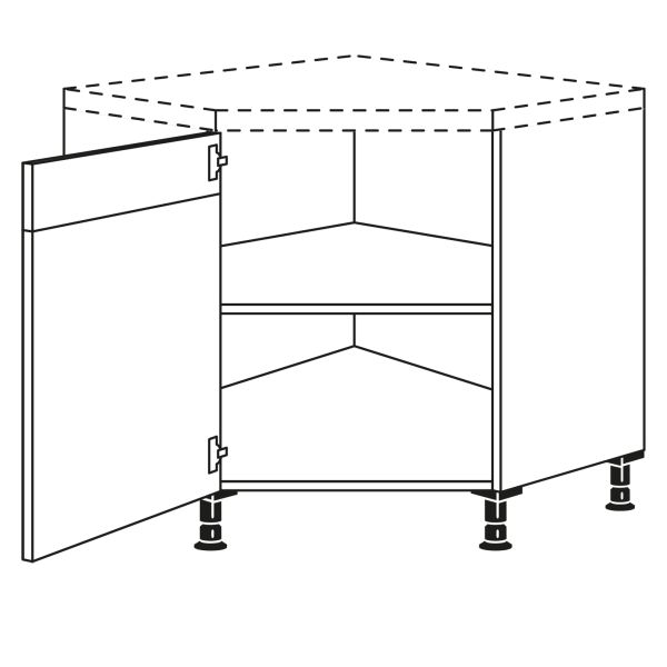Nobilia Küchen Diagonal-Unterschrank UE90