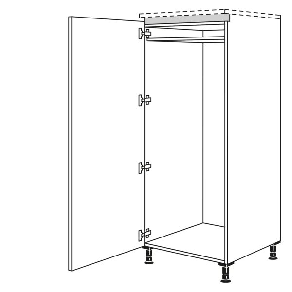 Nobilia Küchen LINE N Geräte-Hochschrank für Kühlschrank NG140-X